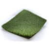 A square piece of artificial grass turf with a flat, dense green surface, photographed on a white background.